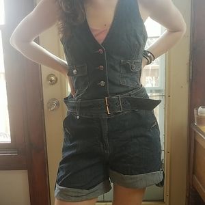 Jean jumper shorts